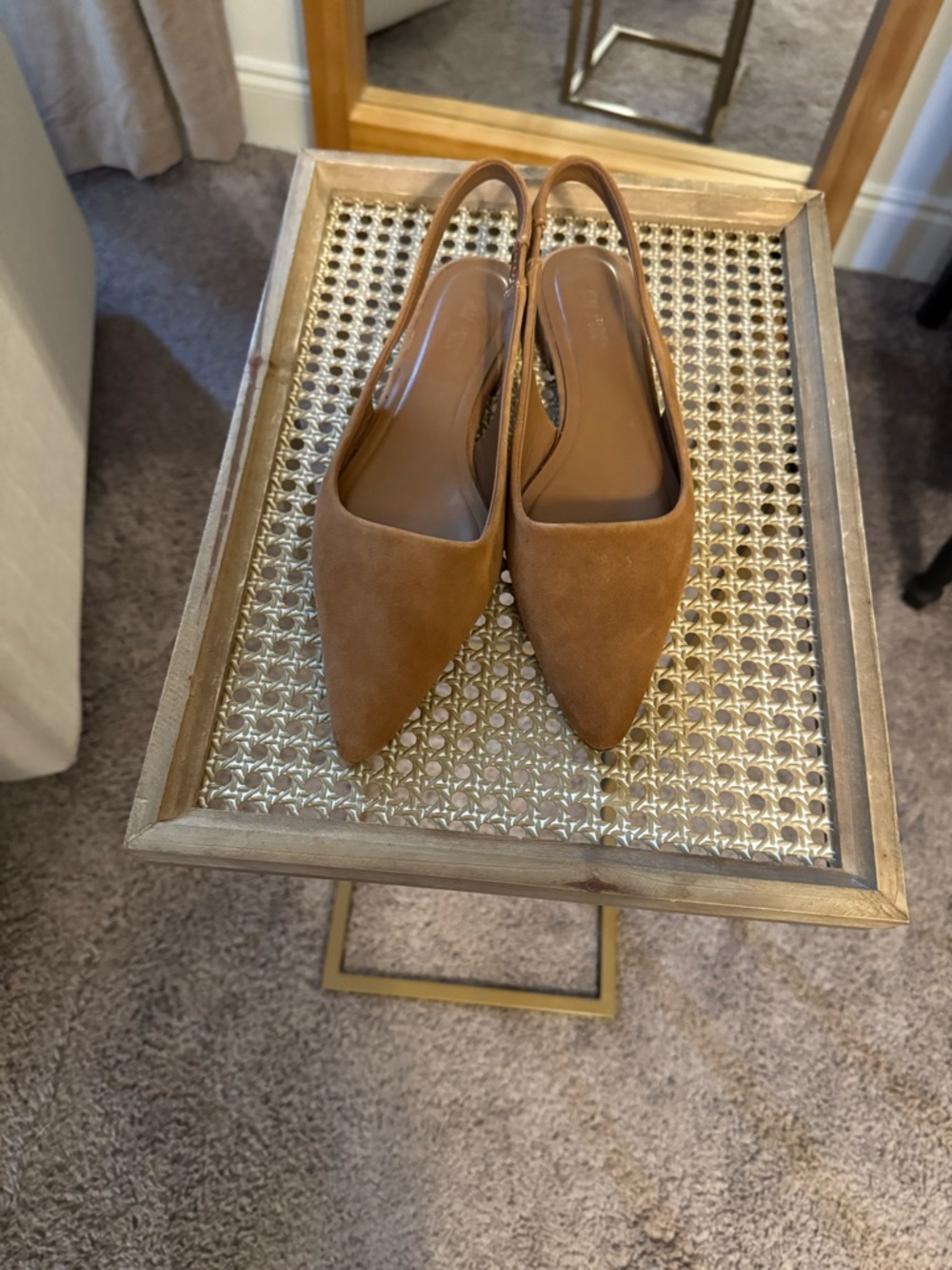 H&M Women's Pointed Toe Slingback Flats in Brown